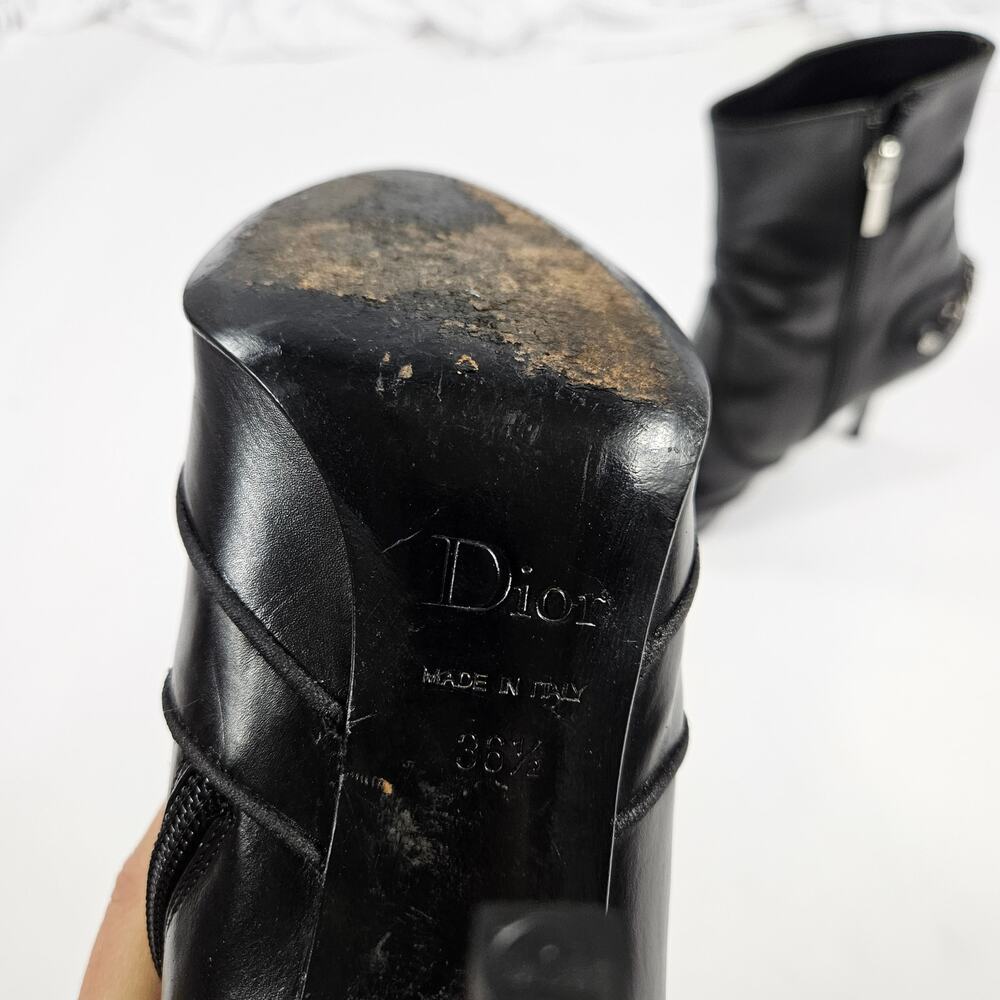 Christian Dior by Galliano FW 2004 Black Gambler Ankle Boots - IT 36.5 (6.5) - Picture 7 of 8